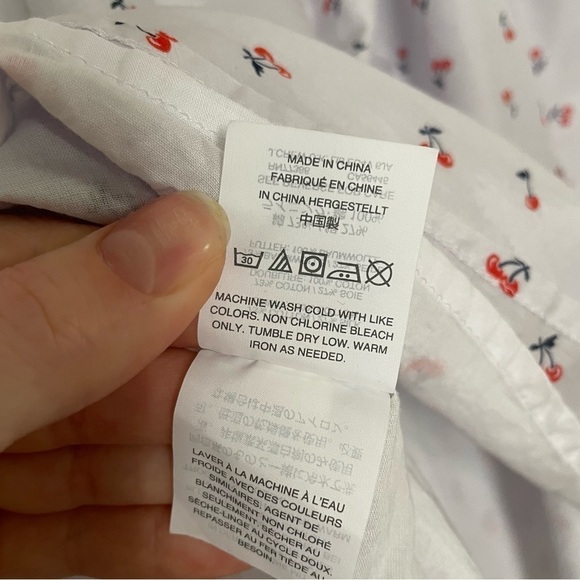 J. Crew Silk Blend Cherry Print Sleeveless HighTie Neck Halter Blouse Top - Picture 13 of 14